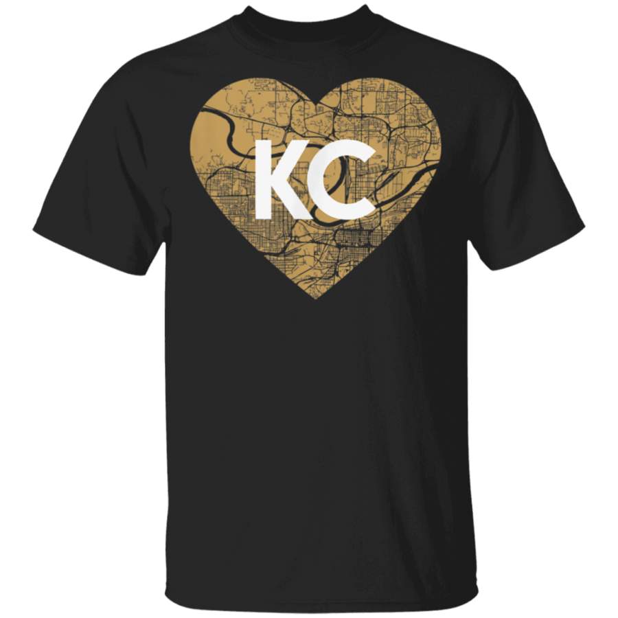 I Love Kansas City Baseball KC Heart Map TShirt G500 5.3 oz. T-Shirt