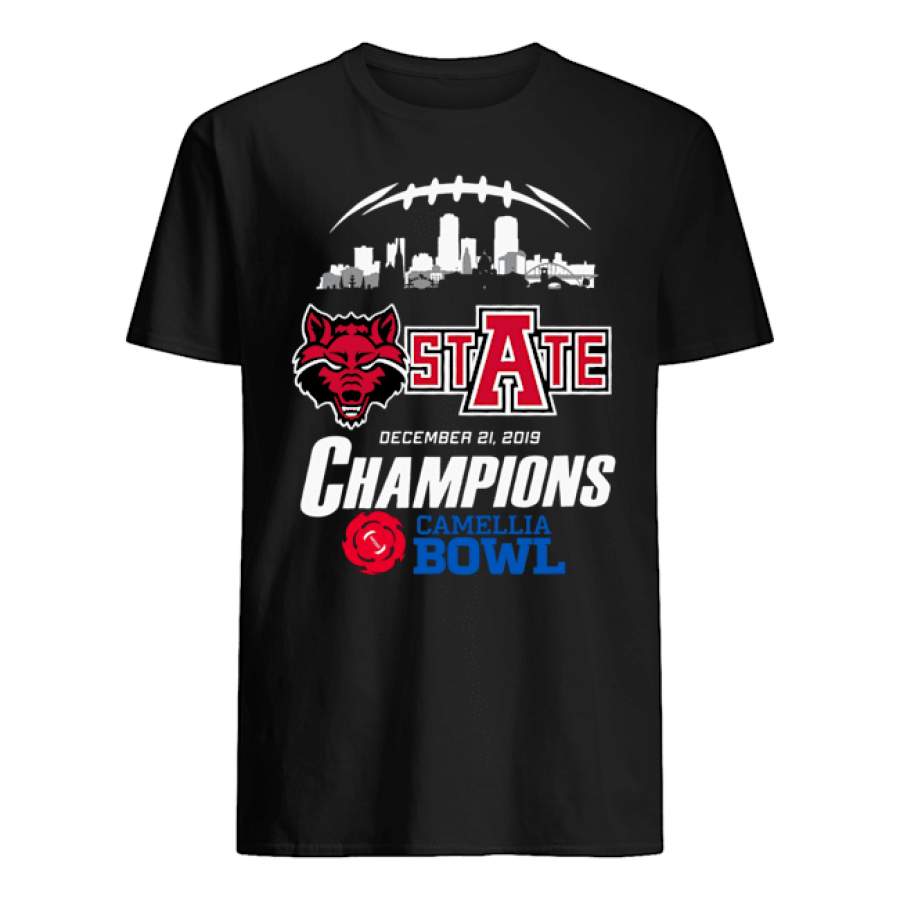 Arkansas State Red Wolves Champions Camellia Bowl Shirt by globalteeshop