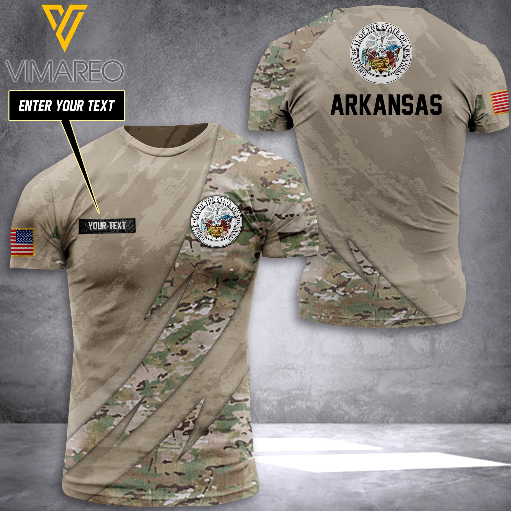 Arkansas Camo Customize T Shirt 3D Printed Tl263