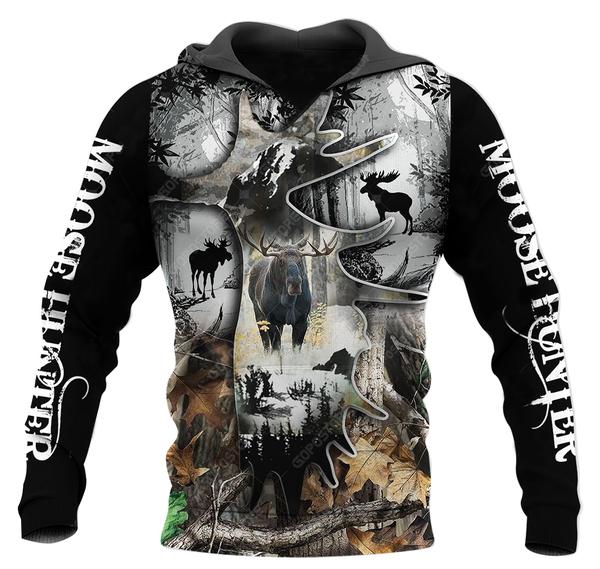 Hunting – Moose Hunter 3D All Over Print | Hoodie | Unisex | Full Size | Adult | Colorful | HT5235