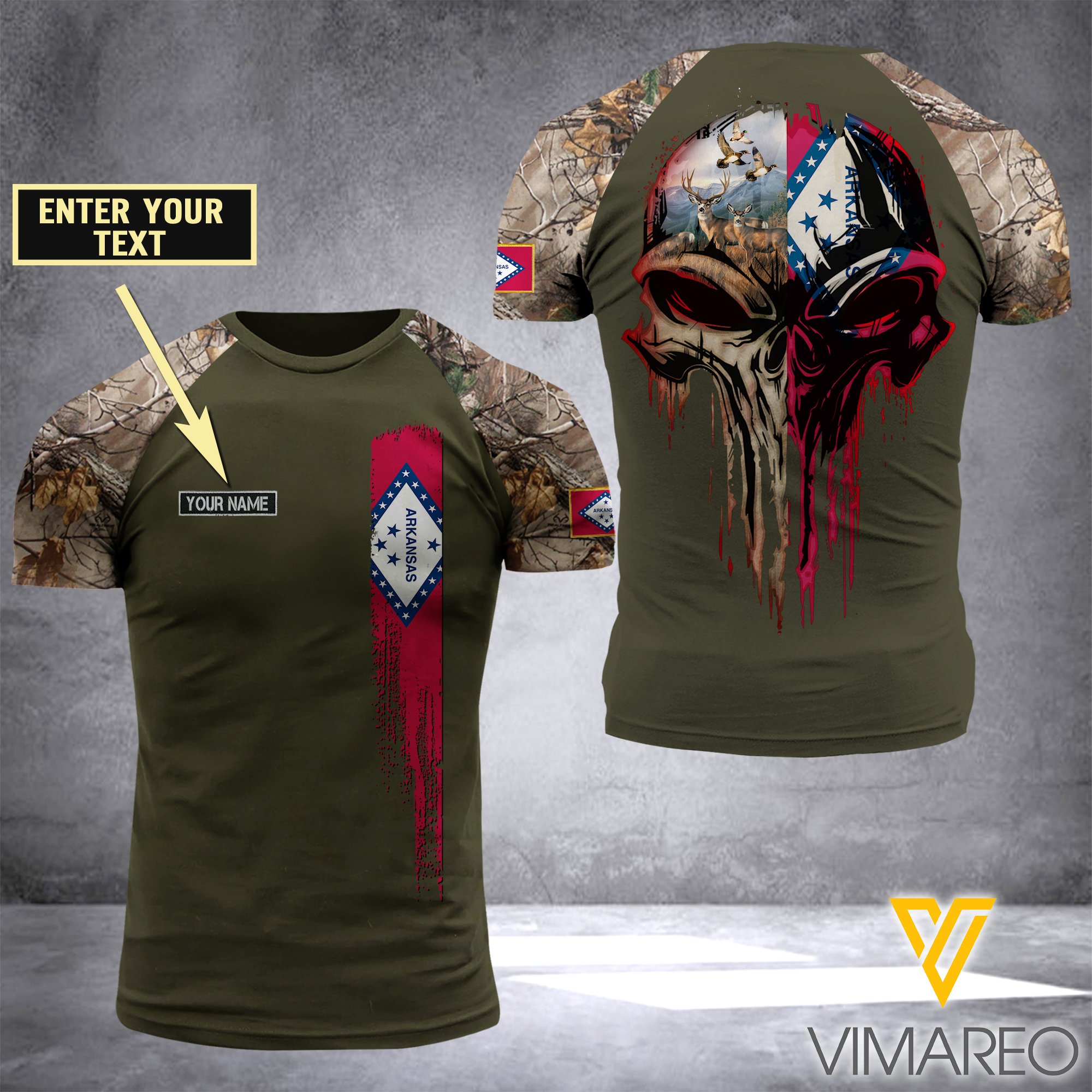 Customized Arkansas Hunter 3D Printed Combat Shirt Eza0207