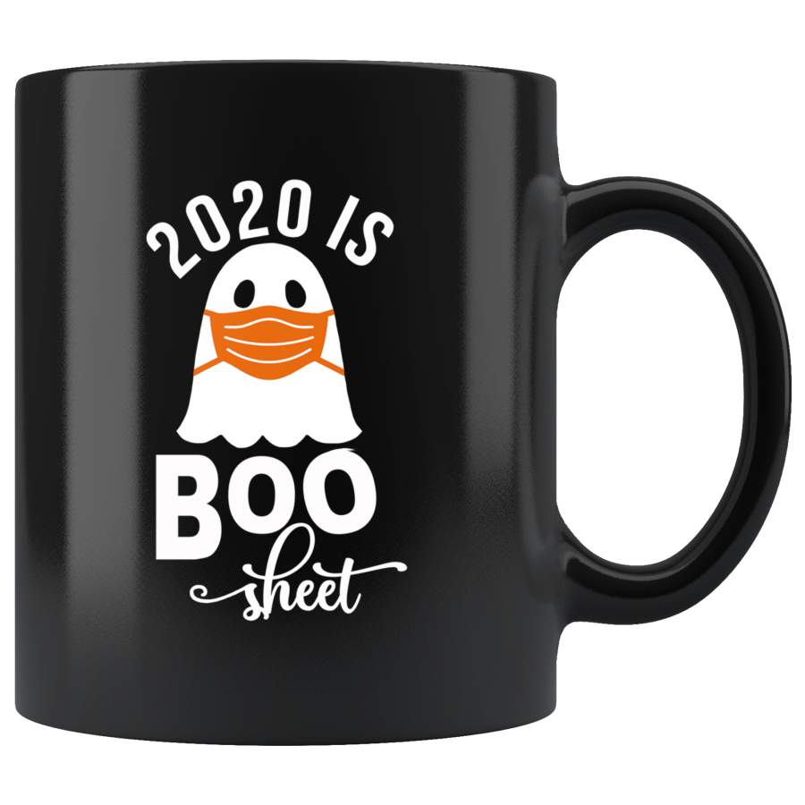 2020 Is Boo Sheet Ghost Halloween Gift Black coffee mug