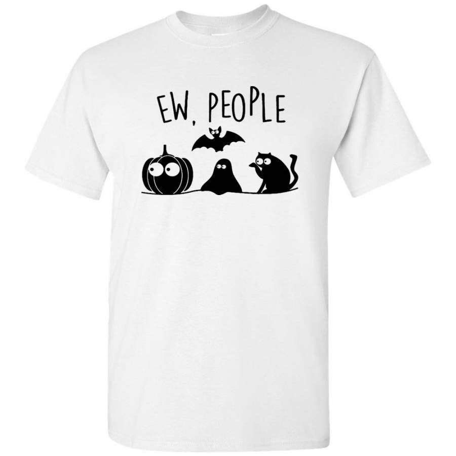 Ew People Bat Pumpkin Ghost Cat Halloween Gift Tee Shirt