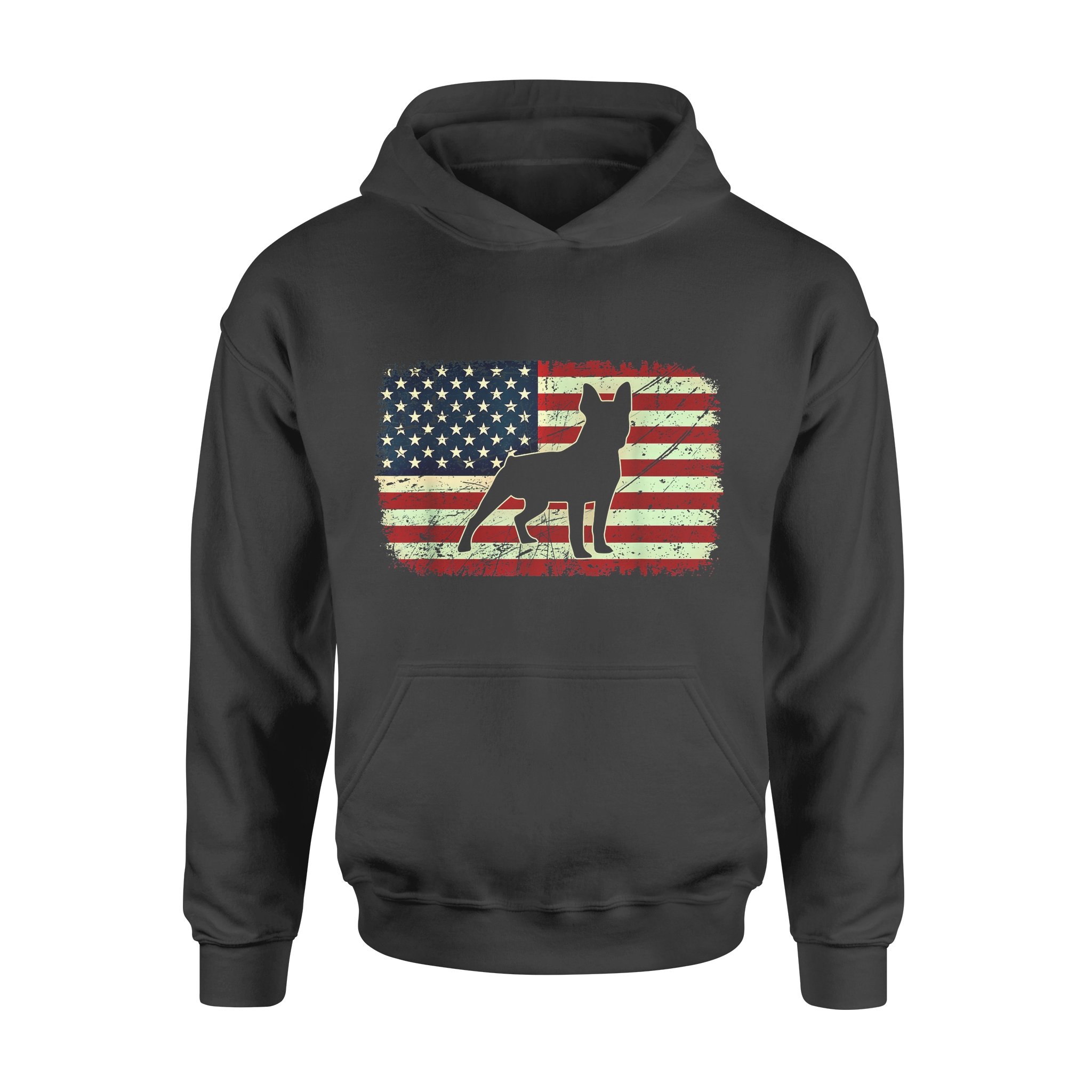 Dog gift idea Vintage American Flag Boston Terrier T-Shirt – Standard Hoodie