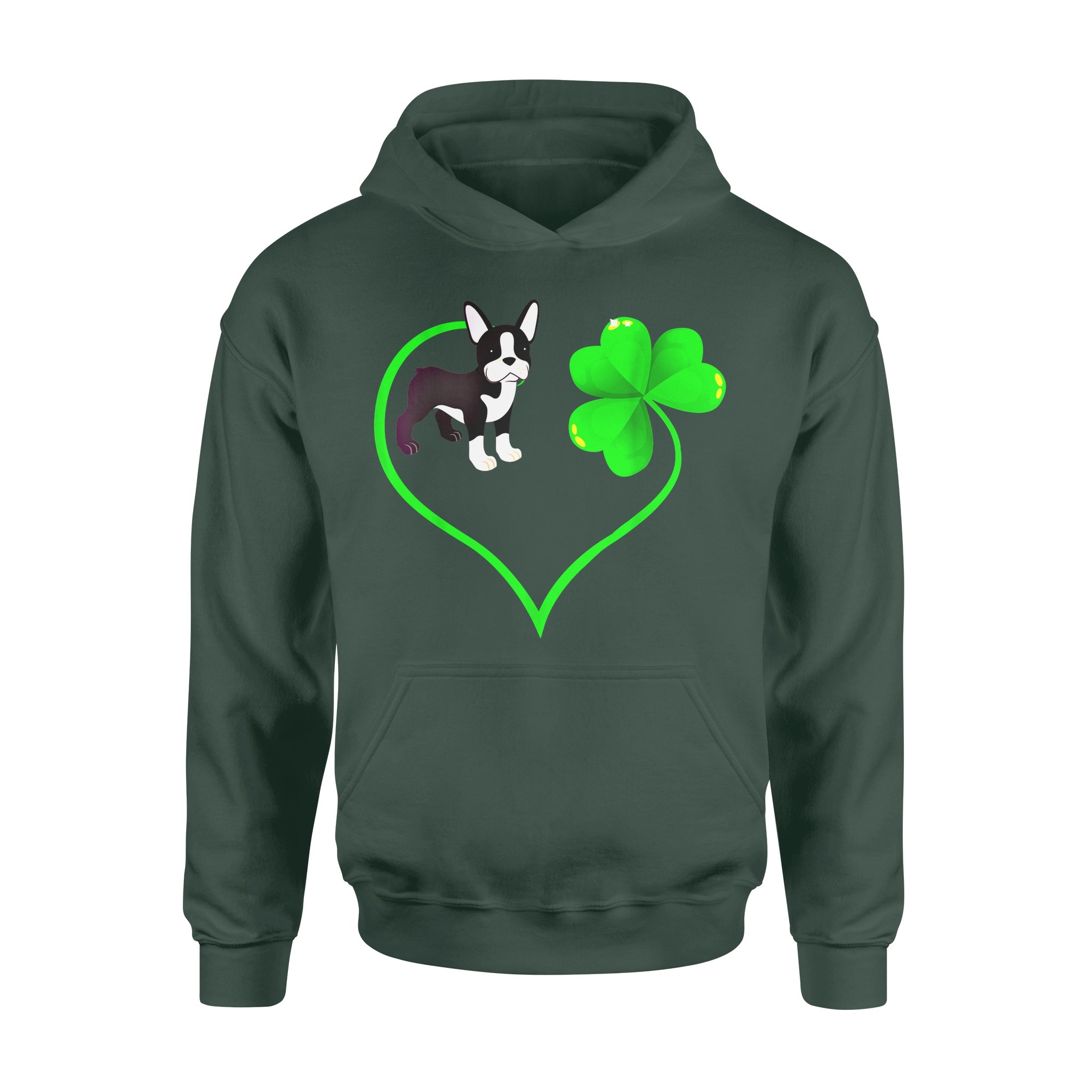 Dog gift idea St Patricks Day Boston Terrier Shamrock T-Shirt – Standard Hoodie