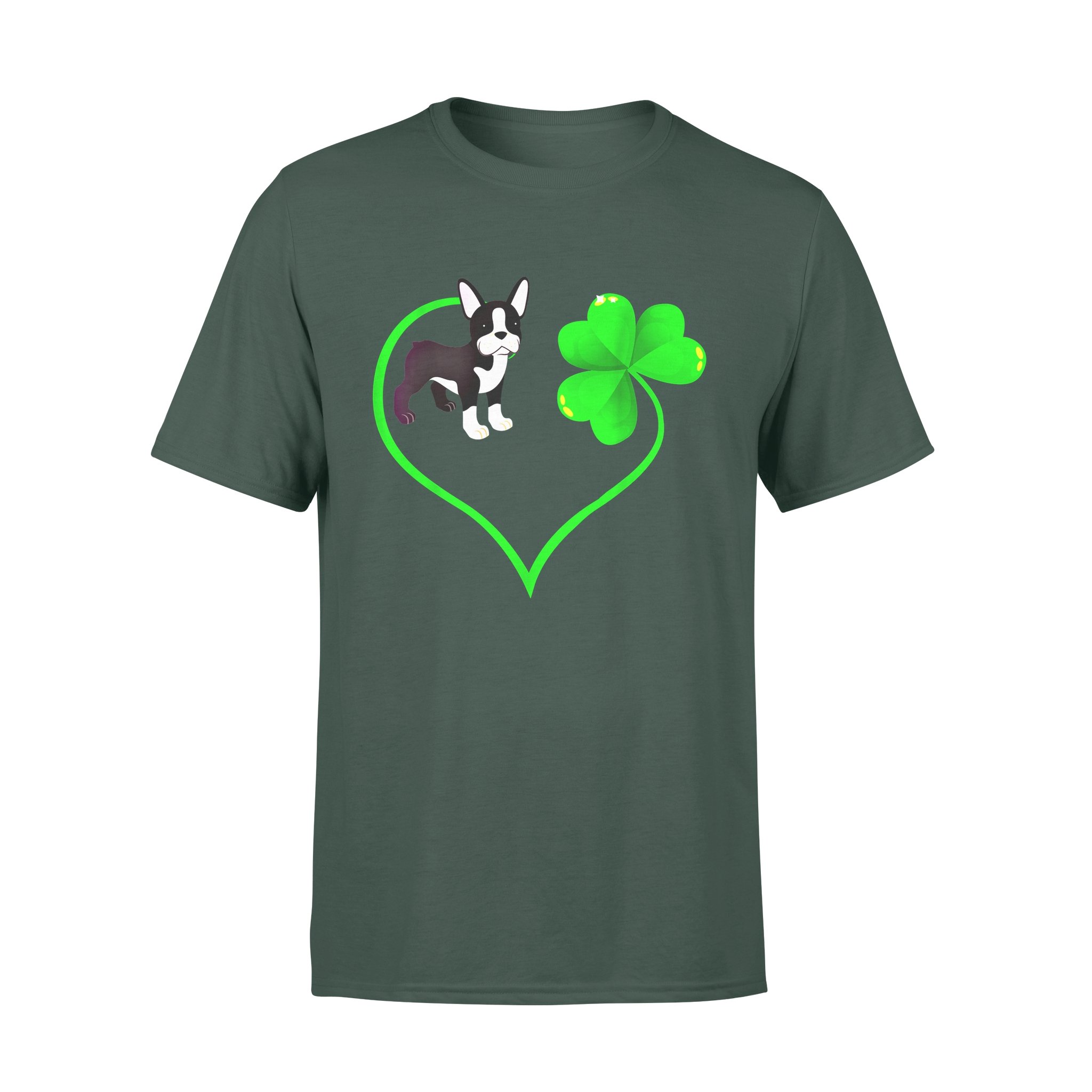 Dog gift idea St Patricks Day Boston Terrier Shamrock T-Shirt – Standard T-shirt