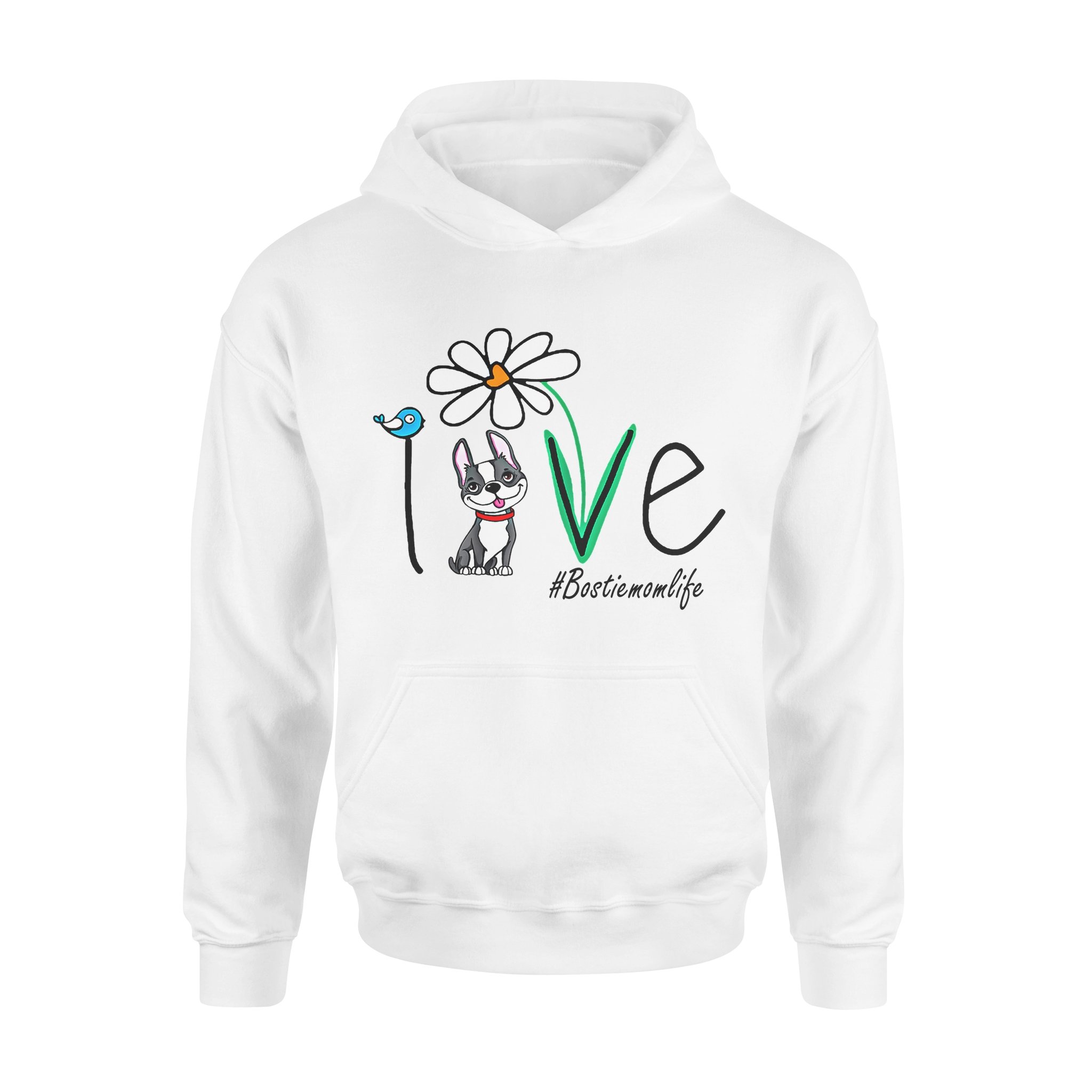 Dog gift idea Cute Love Boston Terrier Life Daisy Flower T-Shirt – Standard Hoodie