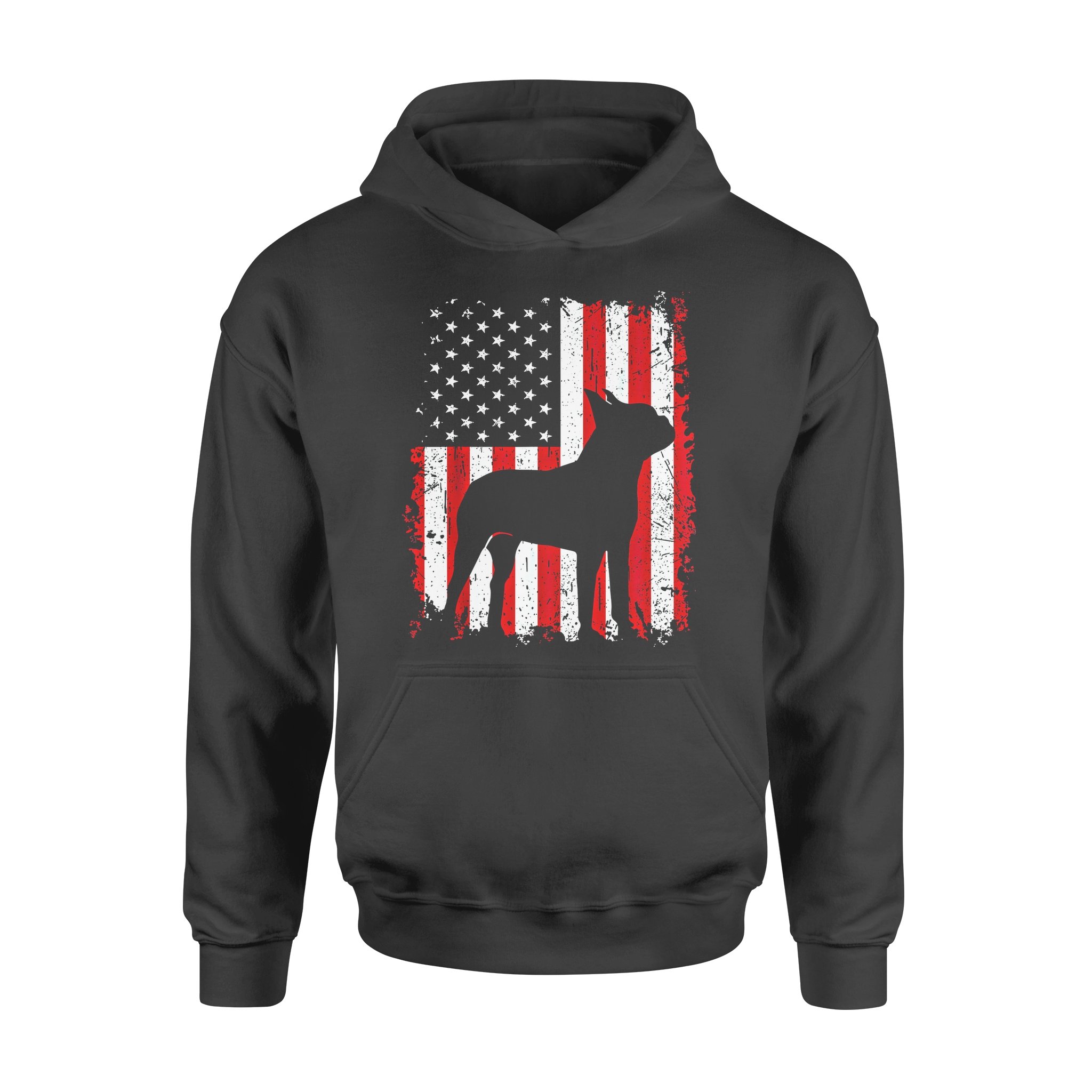 Dog gift idea Boston Terrier 4th Of July American USA Flag T-Shirt – Standard Hoodie