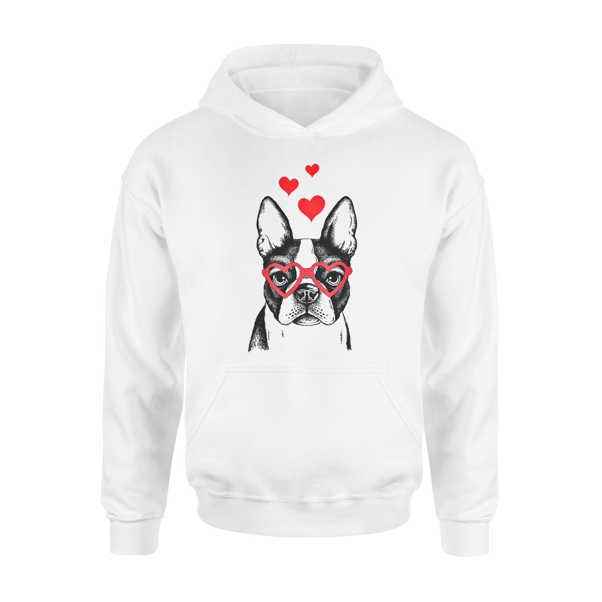 Dog gift idea American Boston Terrier Funny Cute Valentine Heart T-Shirt – Standard Hoodie