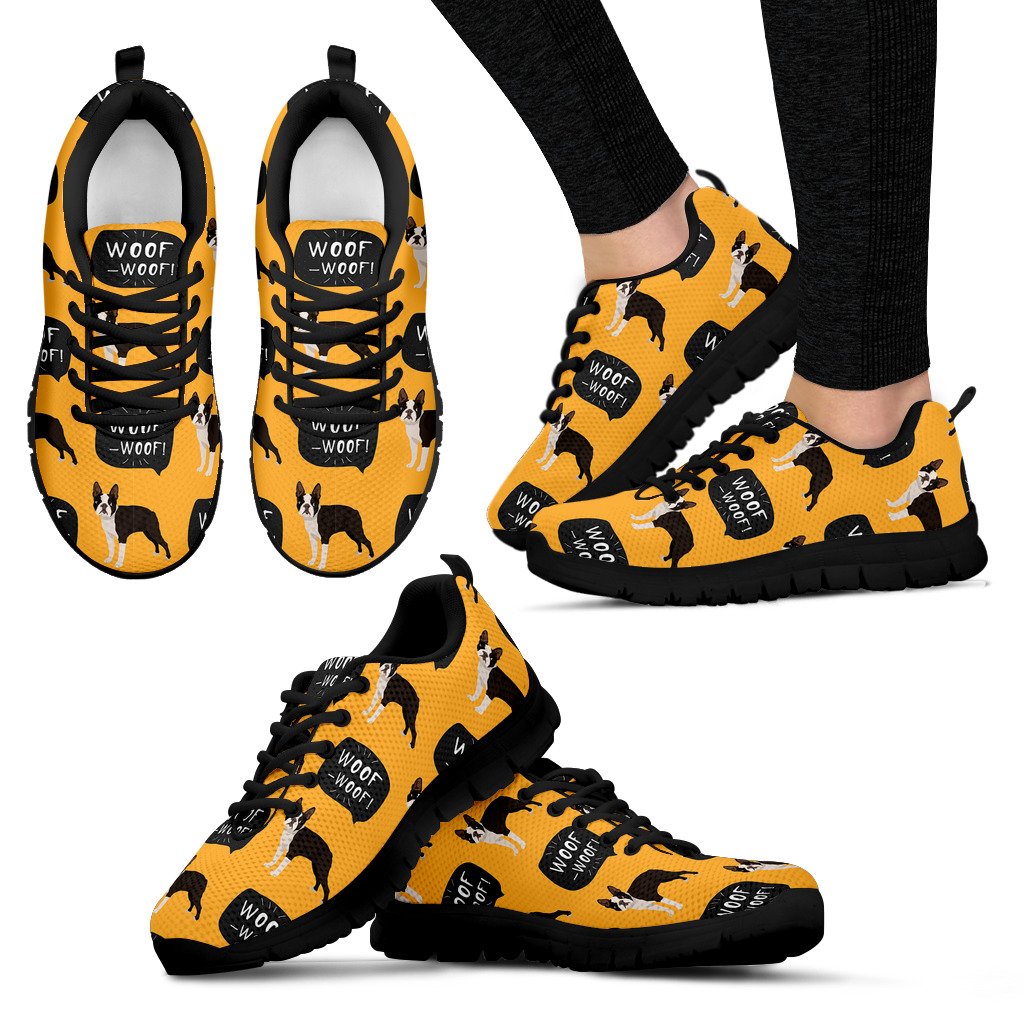 Boston Terrier Design Pattern Women’S Sneaker Shoes