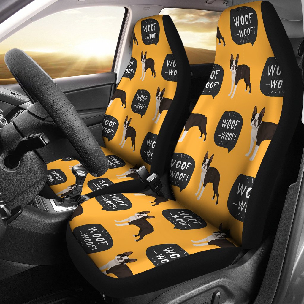 Boston Terrier Design Pattern Universal Fit Car Seat Covers