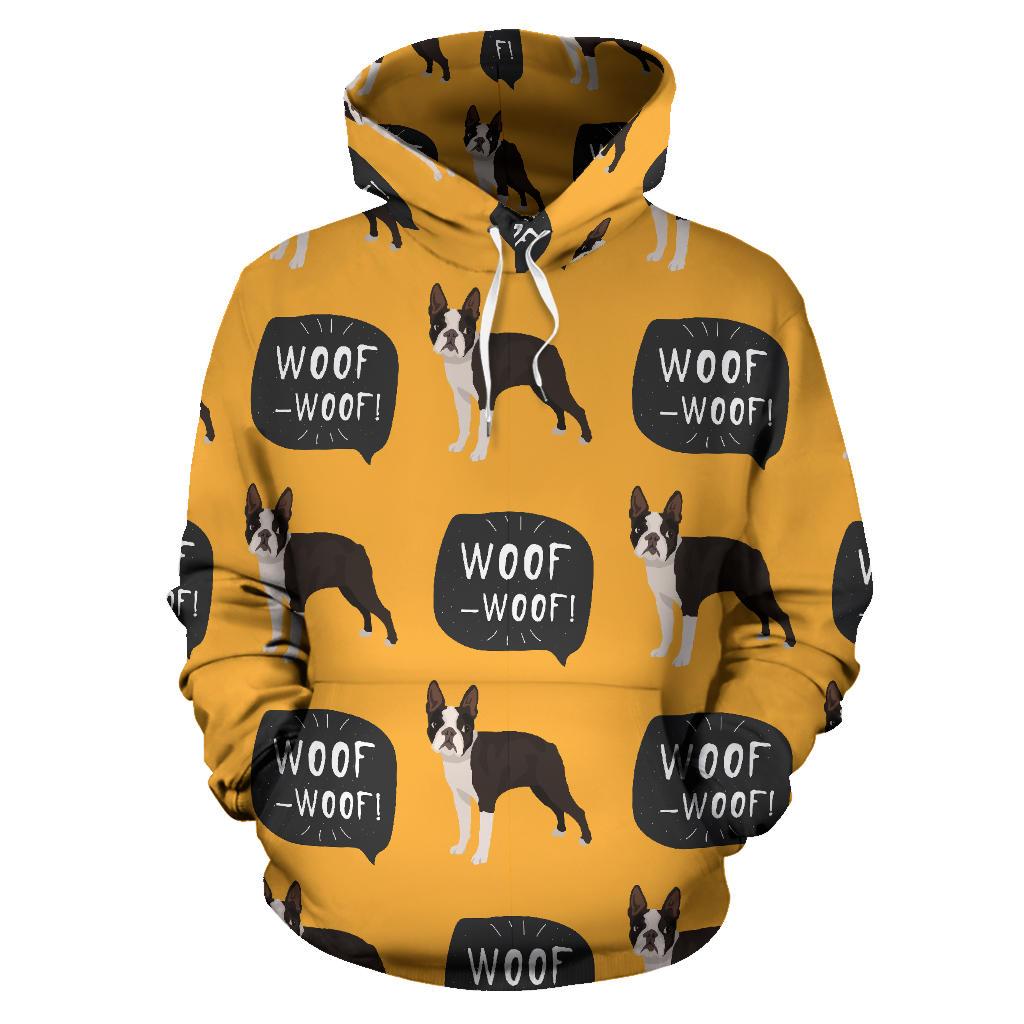 Boston Terrier Design Pattern Men Women Pullover Hoodie