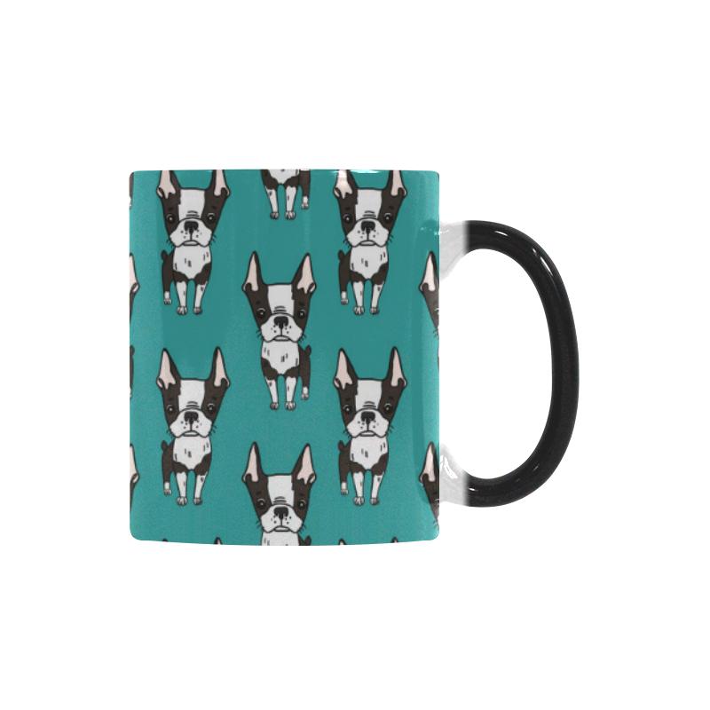 Hand drawn boston terrier dog pattern Morphing Mug Heat Changing Mug