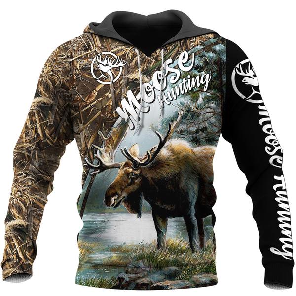 Moose Hunting Art 3D All Over Print | Hoodie | Unisex | Full Size | Adult | Colorful | HT5277