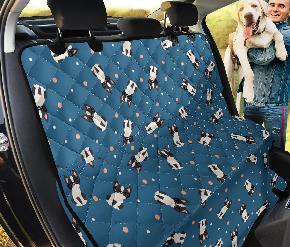 Cute Boston Terrier Dog Spattern Dog Car Seat Covers