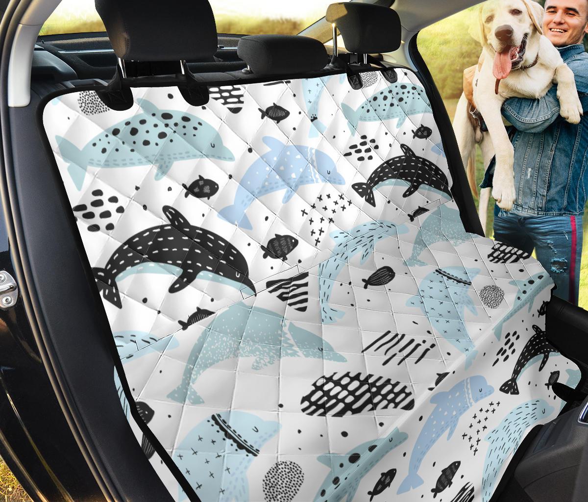 Cute Dolphins Childish Style Pattern Dog Car Seat Covers