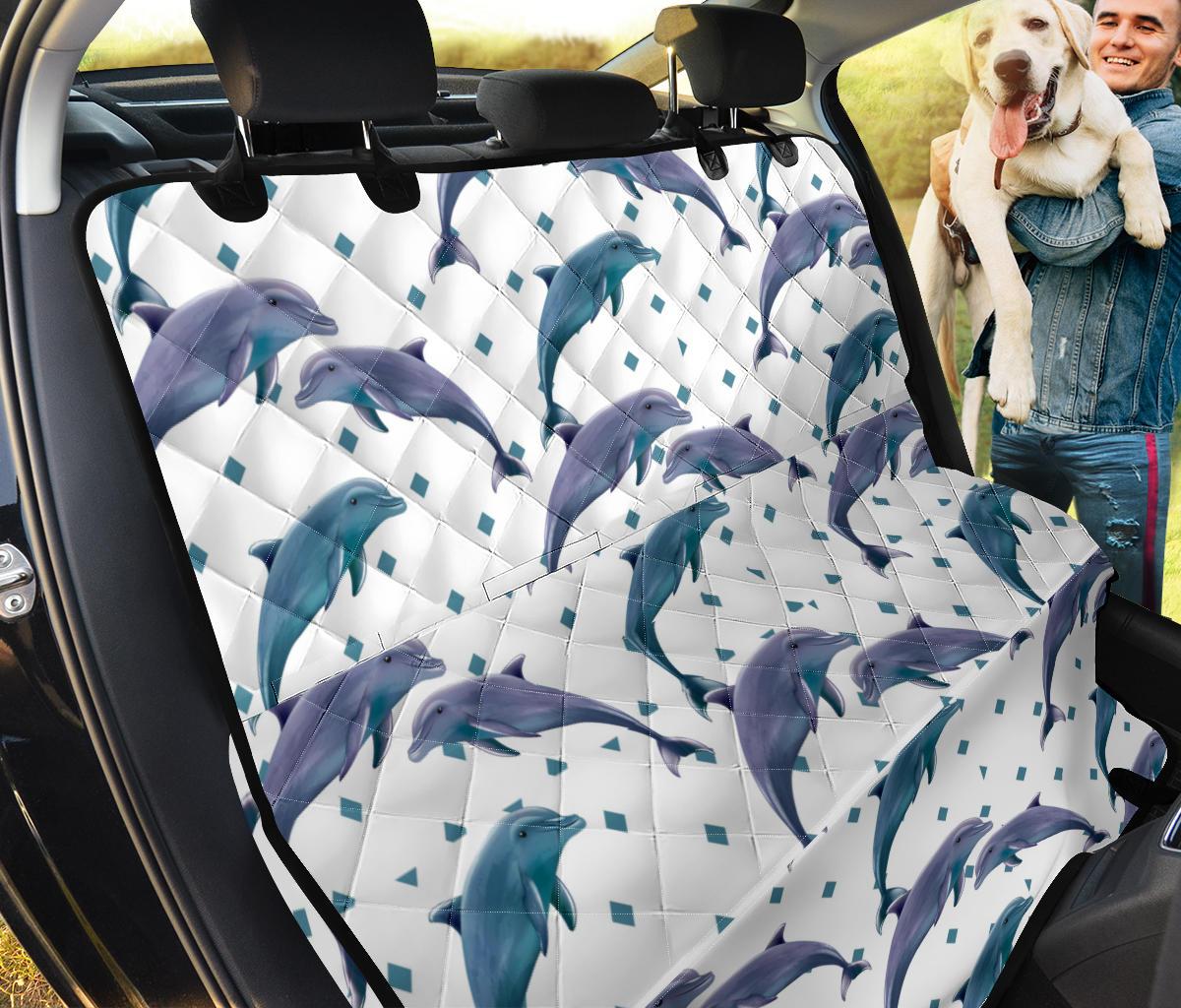 Dolphins Pattern Dotted Background Dog Car Seat Covers