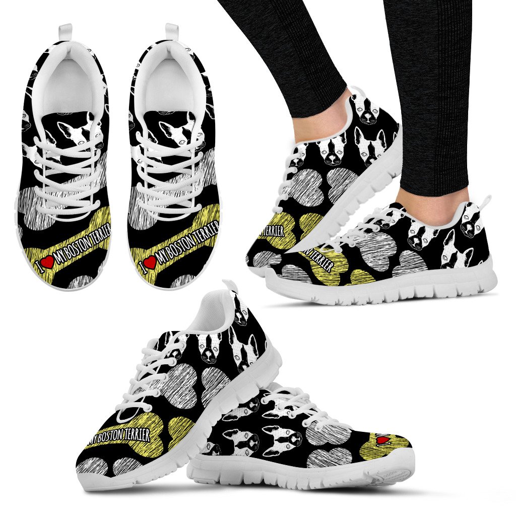 I Love My Boston Terrier Women’S Sneakers