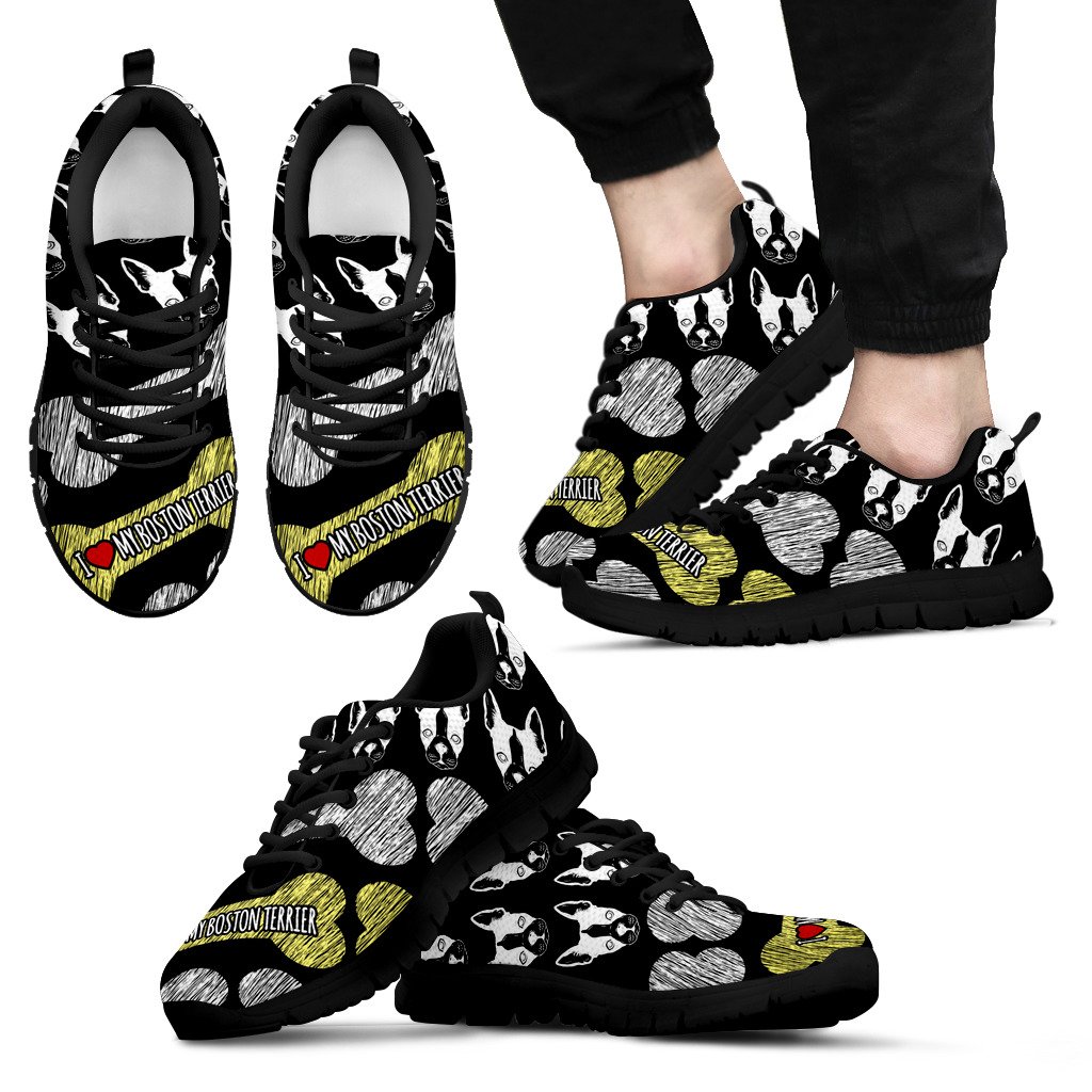 I Love My Boston Terrier Men’S Sneakers