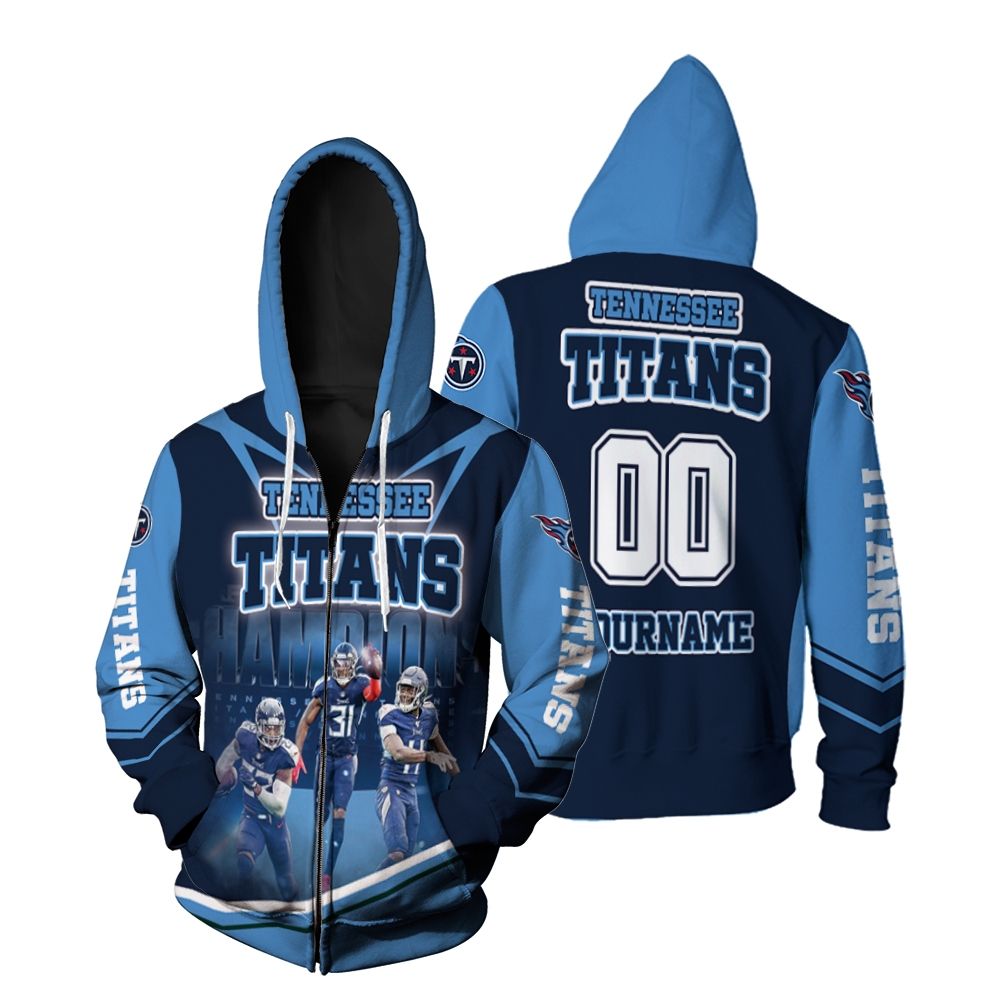 Afc South Division Champions Tennessee Titans Super Bowl 2021 2 Personalized Zip Hoodie All-Over Print