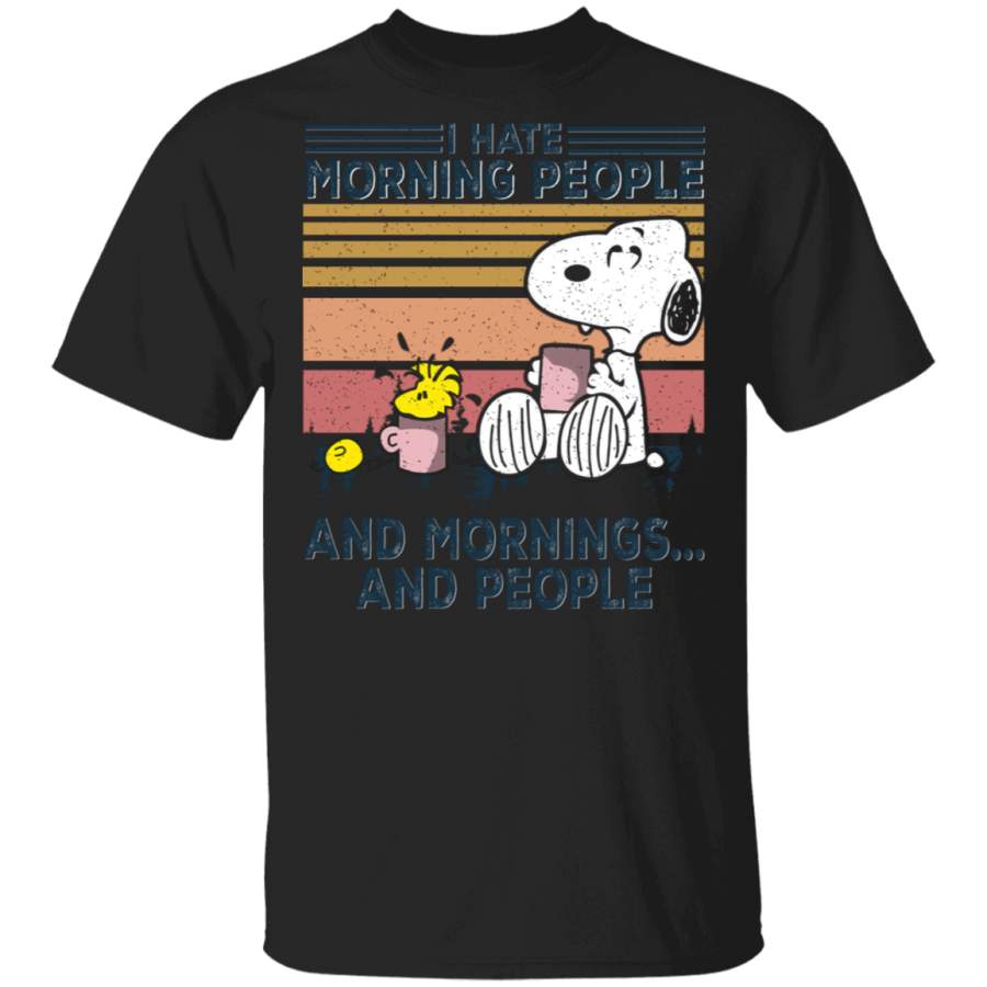 Cartoon Lover Shirt Vintage Retro I Hate Morning People And Mornings And People Cool Snoopy Cartoon Lover Gifts T-Shirt