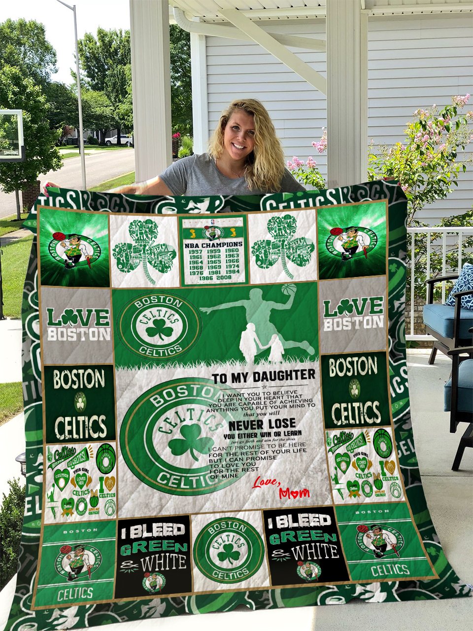 Boston Celtics – To My Daughter – Love Mom Quilt