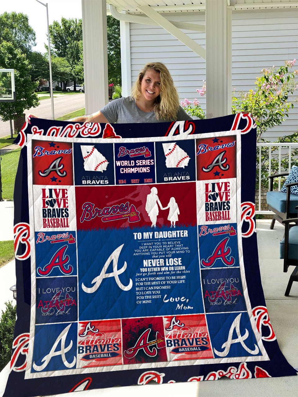 Atlanta Braves – To My Daughter – Love Mom Quilt