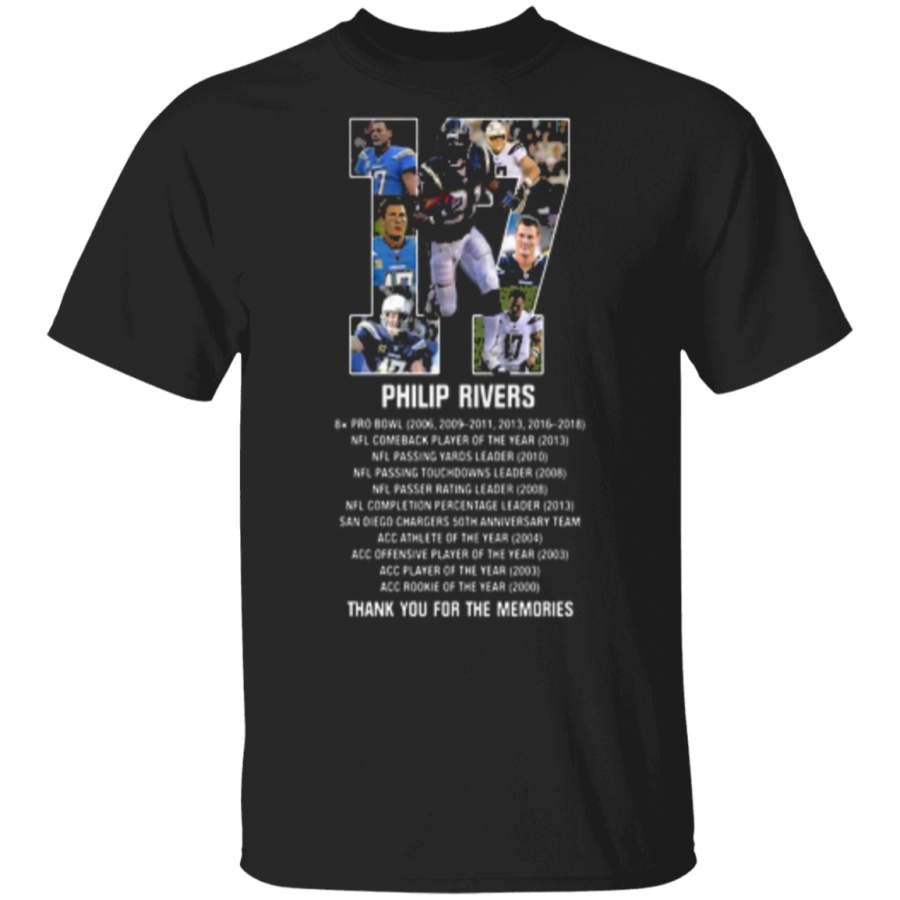 17 Philip Rivers Los Angeles Chargers thank you for the memories Trending T-Shirt