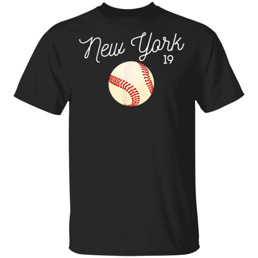 Classic New York Baseball Tshirt Number 19 Giant Ball Design TShirt