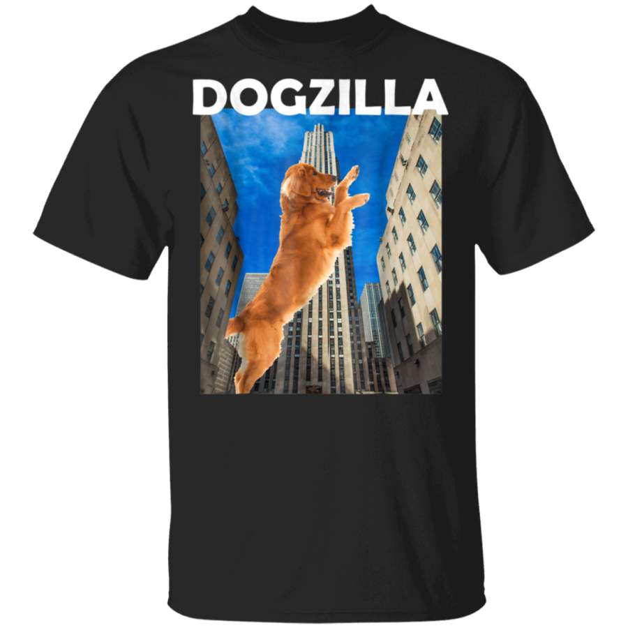 Dogzilla Giant Golden Retriever Manhattan New York TShirt