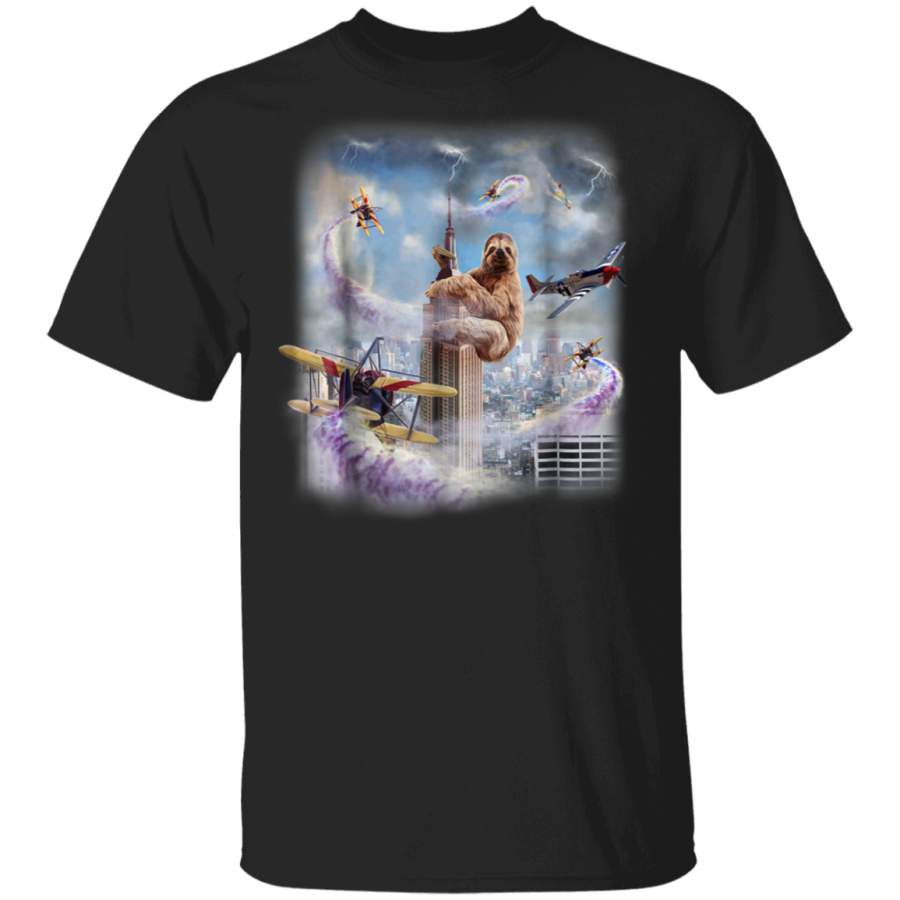 Giant Sloth Laying Siege on Manhattan New York City TShirt