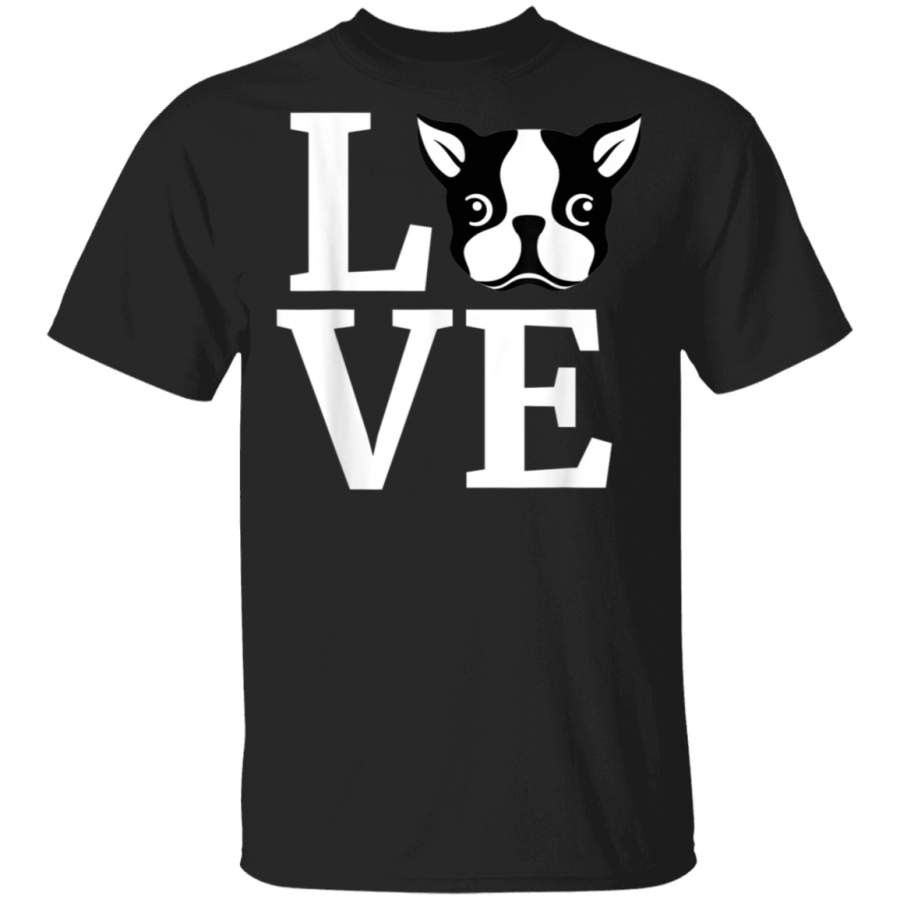 Boston Terrier Shirt I Love My Bostie Tee Gift for Dog Lover father’s day t shirts