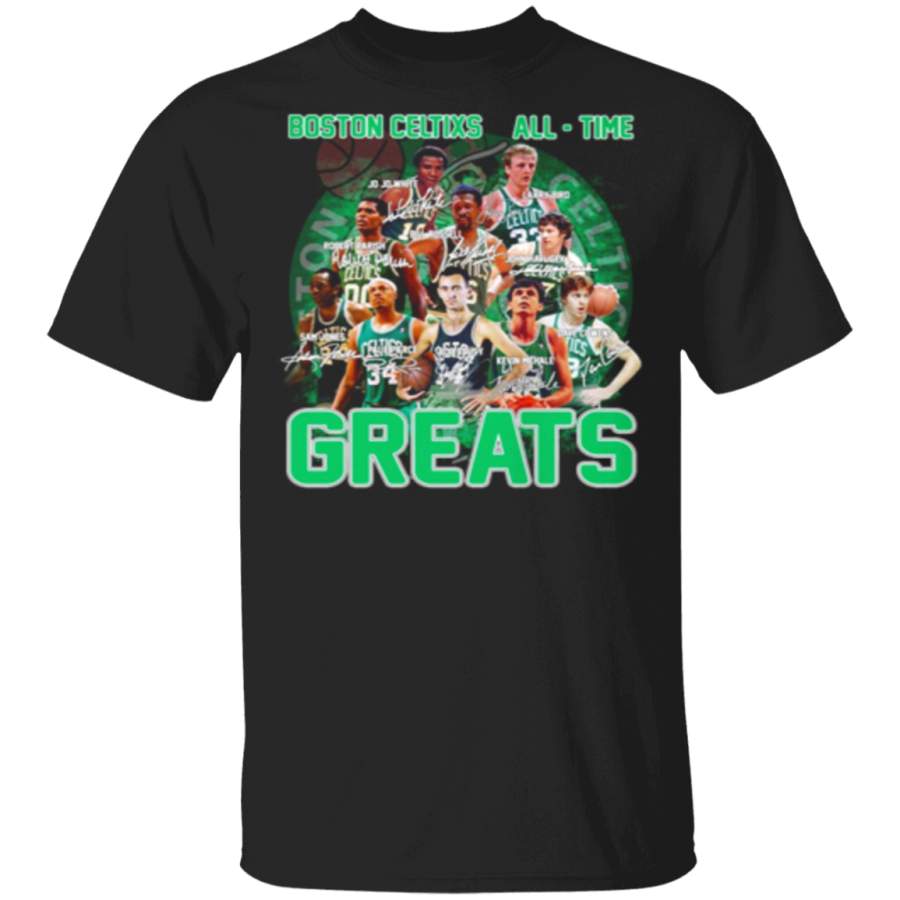 Boston celtixs all time greats signature shirt gift family T-Shirt