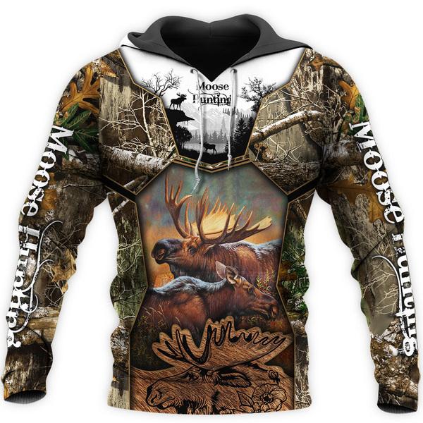 Moose Flag Hunting 3D All Over Print | Hoodie | Unisex | Full Size | Adult | Colorful | HT5320