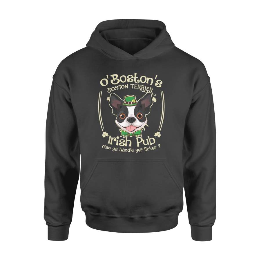 Funny St Patricks Day Boston Terrier Dog Irish Pub Hoodie