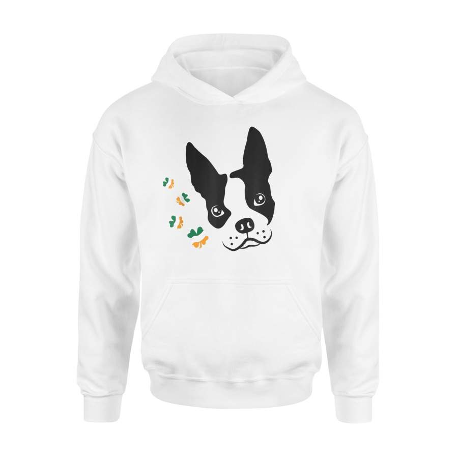 Boston Terrier Dog Face Saint Patricks Day Gift Hoodie