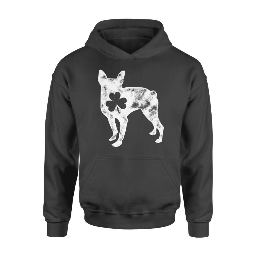 Boston Terrier St Patricks Day Men Dog Shamrock Gift Hoodie