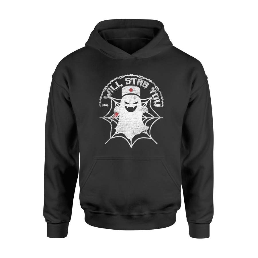 I Will Stab You Ghost Nurse Funny Scary Halloween Gifts Premium Hoodie