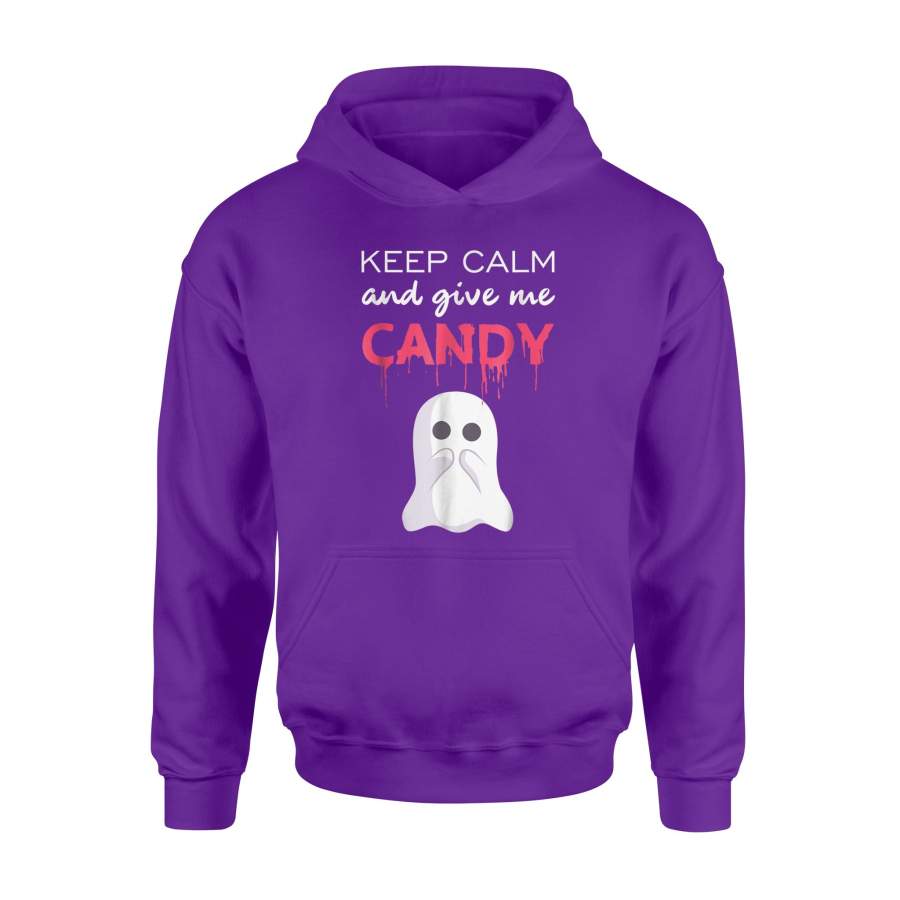 Halloween Ghost Keep Calm And Give Me Candy Funny Hoodie