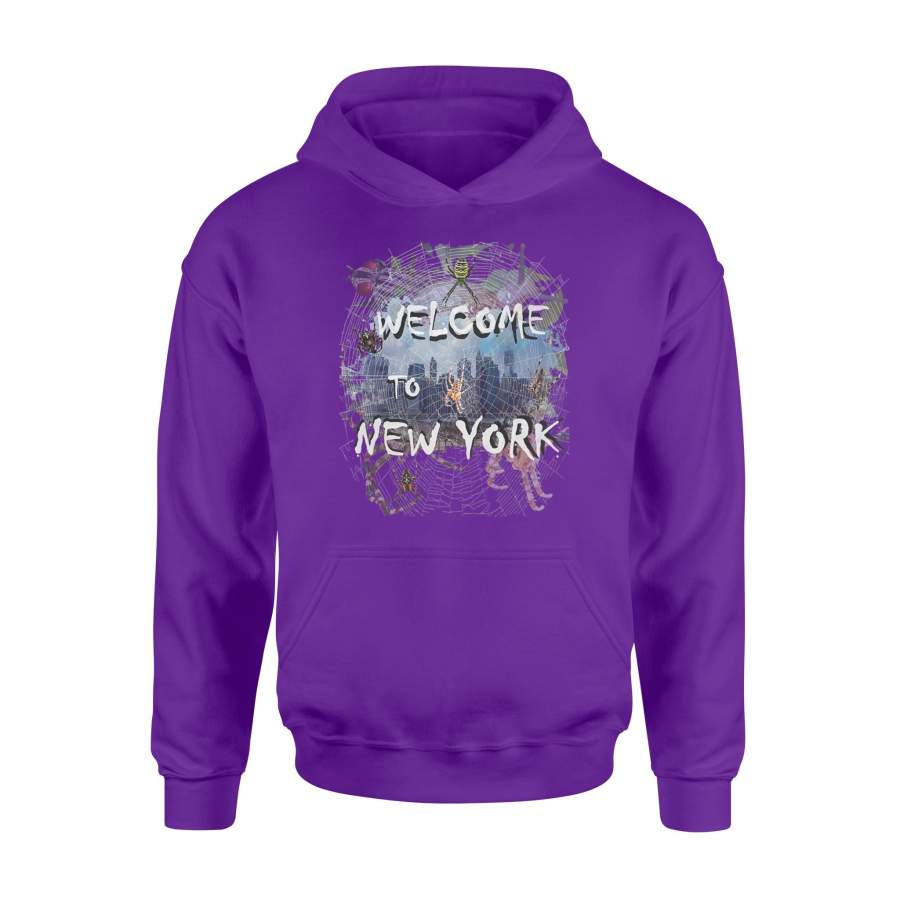 Halloween Welcome To New York Spiders Web Funny Nyc Hoodie