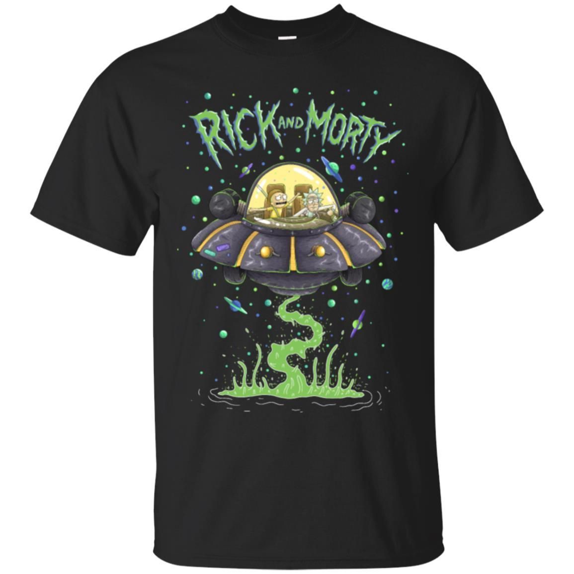 Rick And Morty Spaceship Illustration Men T-Shirt