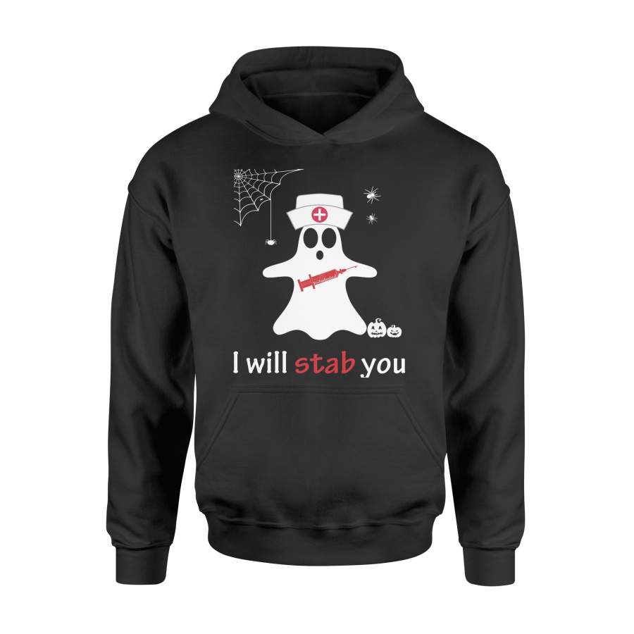 I’ll Stab You Ghost Nurse Halloween Hoodie