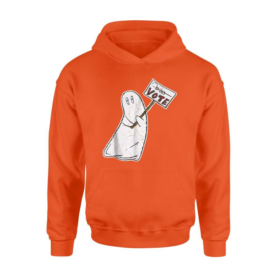 Dont Boo Vote Funny Ghost Halloween Voting Distressed Hoodie