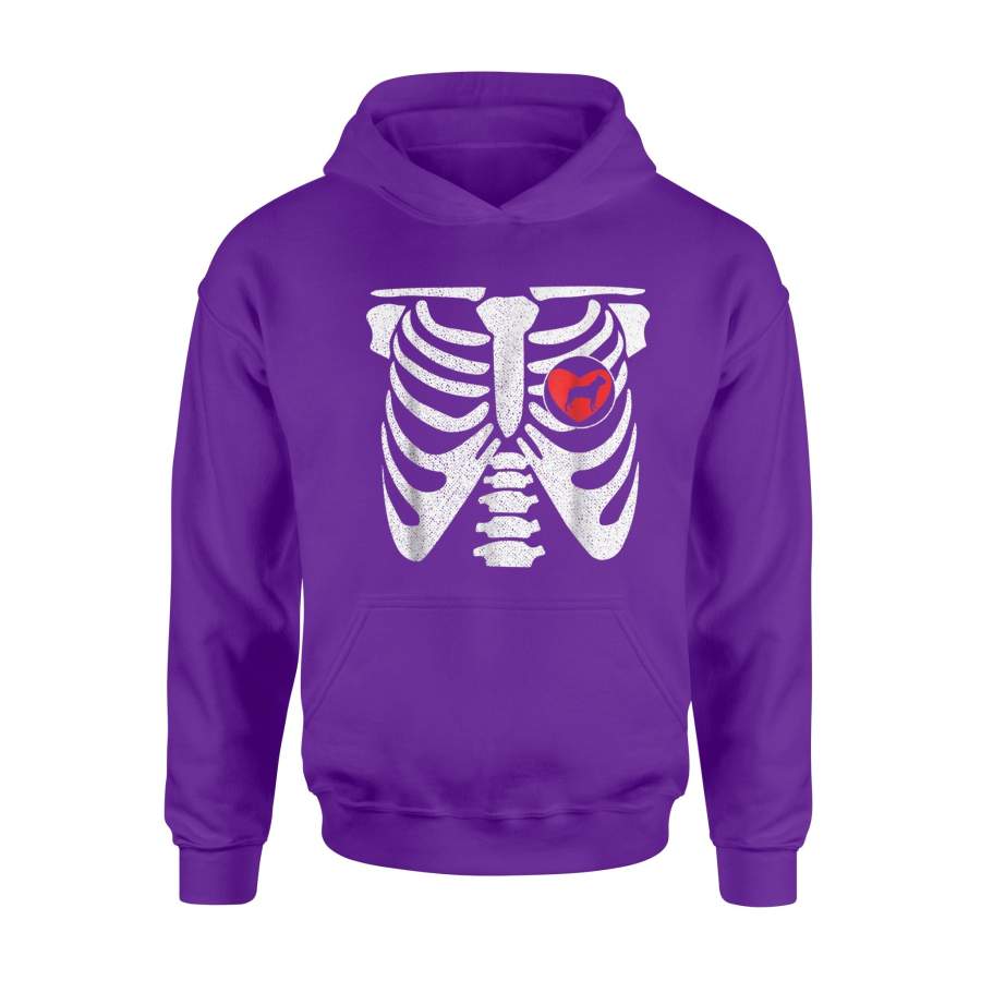 Halloween Boston Terrier Rib Cage Costume Hoodie