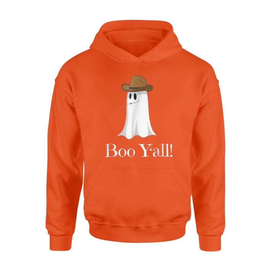 Boo Yall Funny Halloween Cowboy Hat Ghost Hoodie