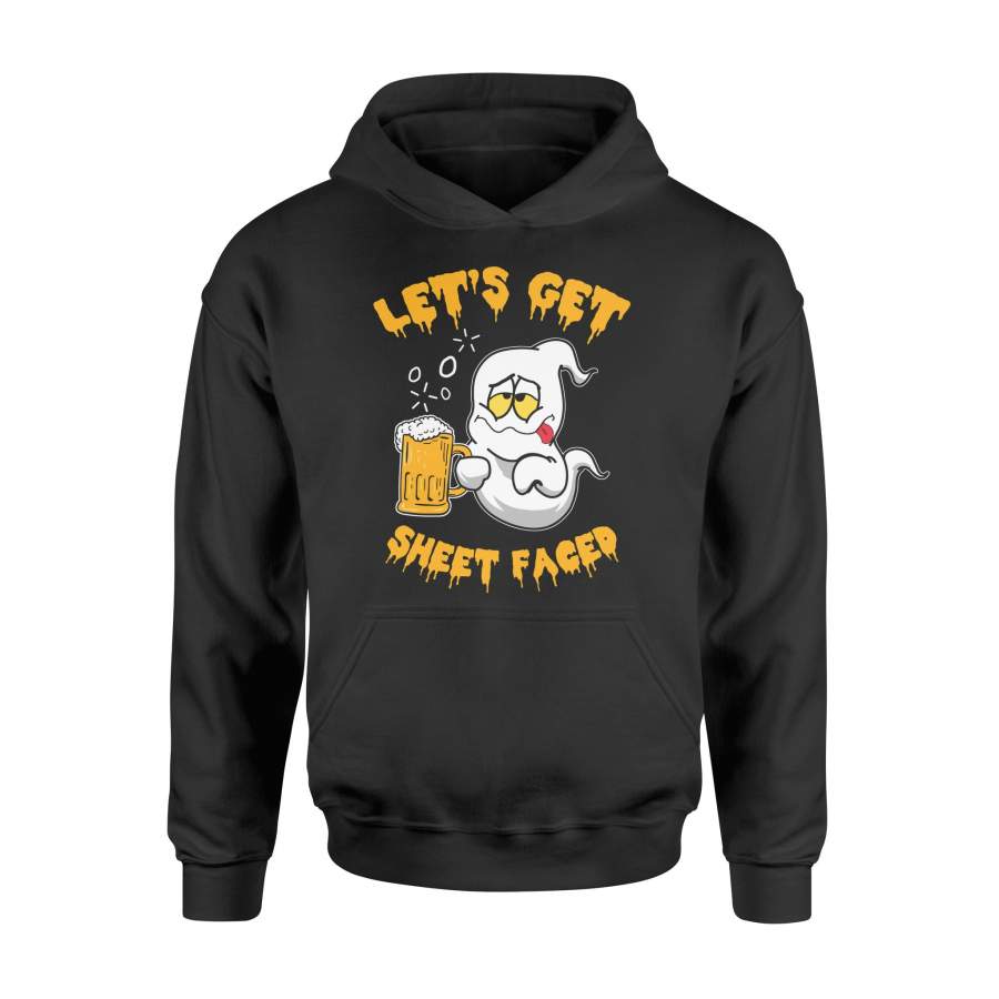 Halloween Ghost Beer Lets Get Sheet Faced Drinking Halloween Hoodie