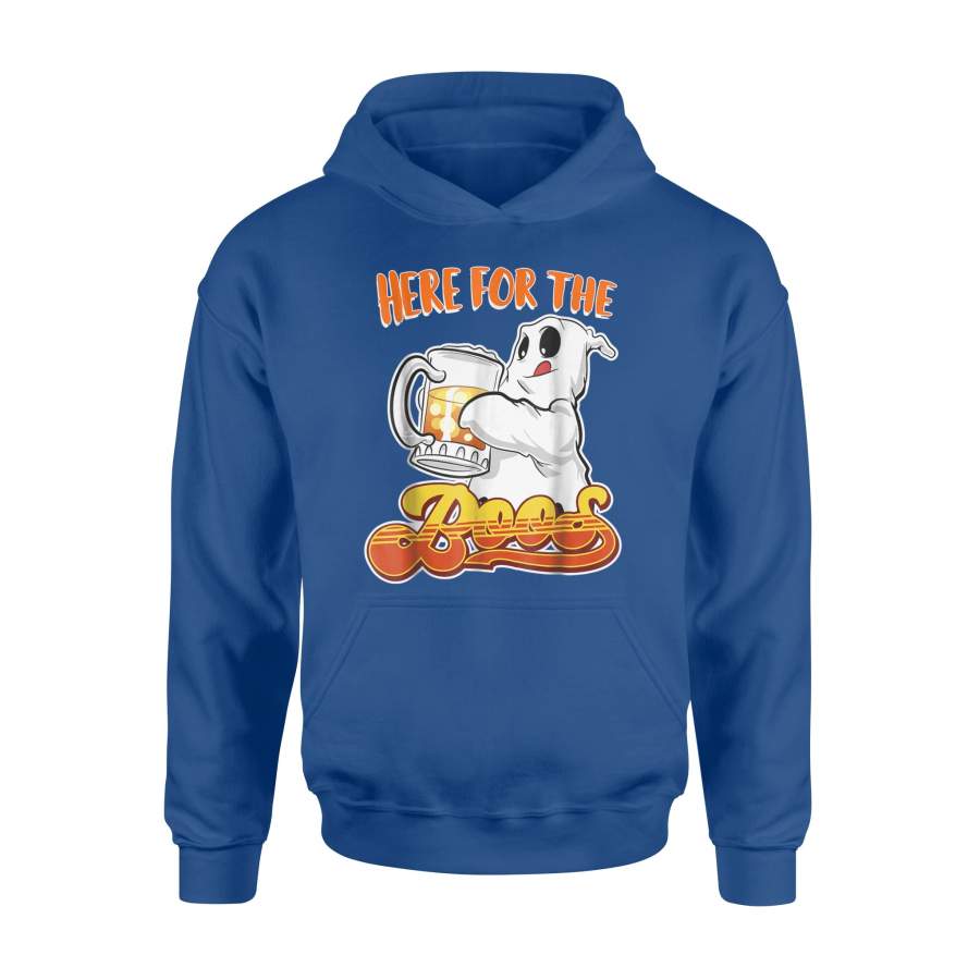 Here For The Boos Halloween Ghost Drinking Halloween Hoodie