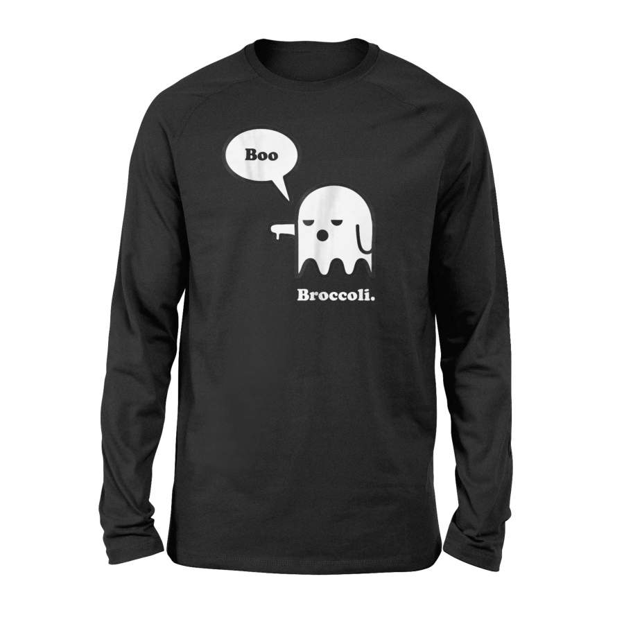 I Hate Broccoli Funny Halloween Ghost Boo Halloween Long Sleeve T shirt