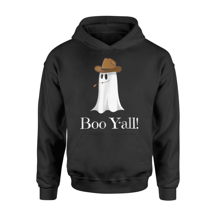 Boo Y All Funny Halloween Cowboy Hat Ghost Halloween Hoodie