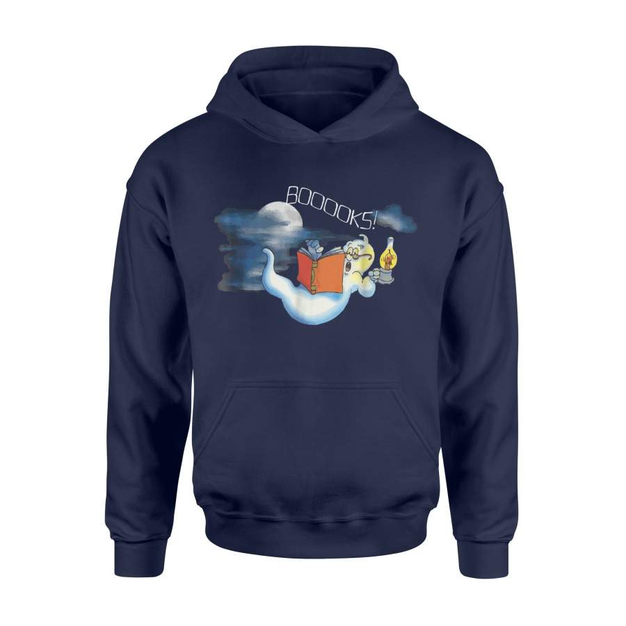 Booooks Ghost Reading Books Halloween Hoodie